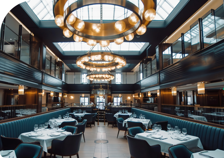 A luxury restaurant interior.